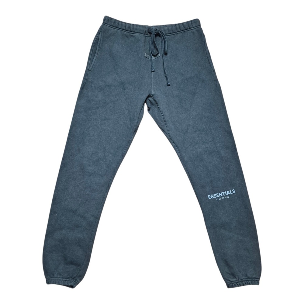 Essentials Fear Of God Men's Small Black‎ Fleece Jogger Sweatpants Logo - Picture 2 of 8
